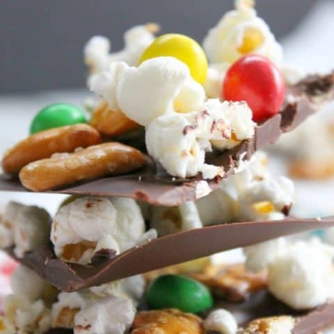 Chocolate Popcorn Pretzel Bark