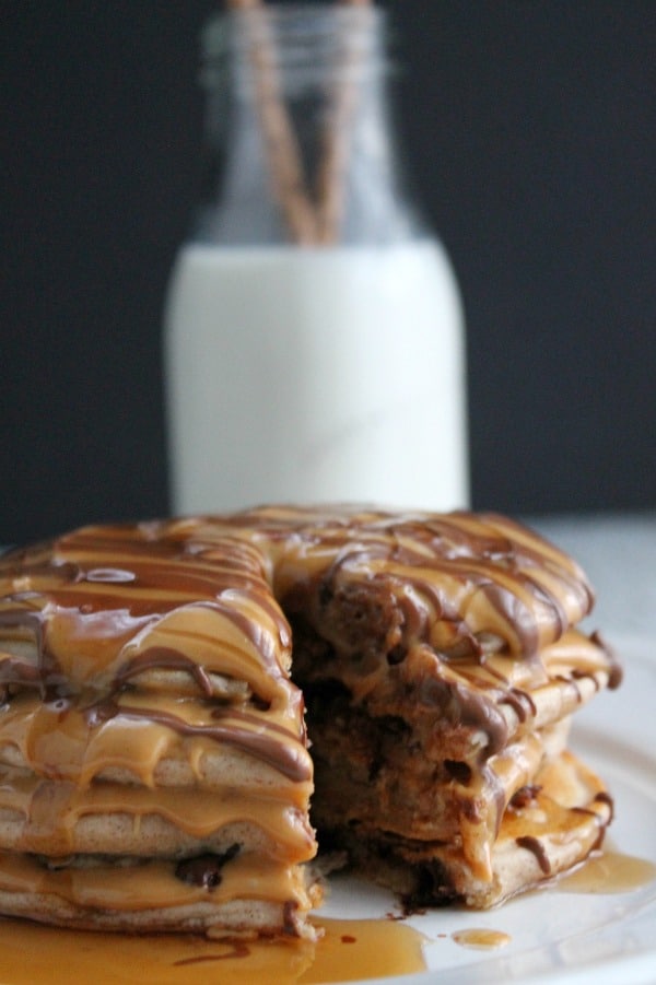 Peanut Butter Chocolate Pancakes | The Bitter Side of Sweet