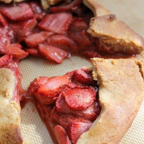 Whole Wheat Strawberry Galette #SundaySupper