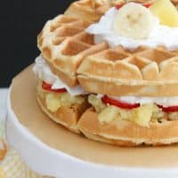Banana Split Waffle Cake #SundaySupper