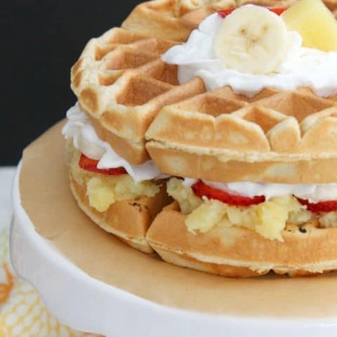 Banana Split Waffle Cake #SundaySupper