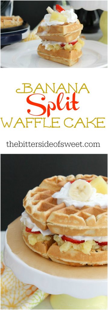 Banana Split Waffle Cake | The Bitter Side of Sweet #SundaySupper