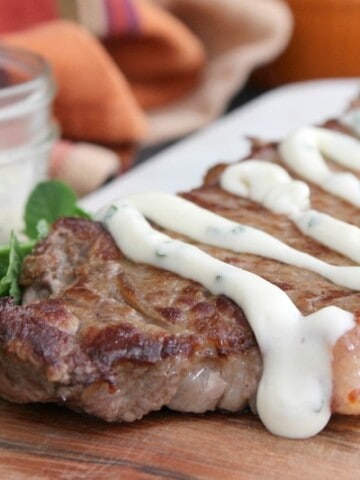 Grilled Steak with Mint Aioli | The Bitter Side of Sweet