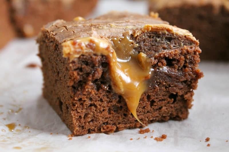 Peanut Butter Caramel Brownies | The Bitter Side of Sweet #SweeterTogether #ad