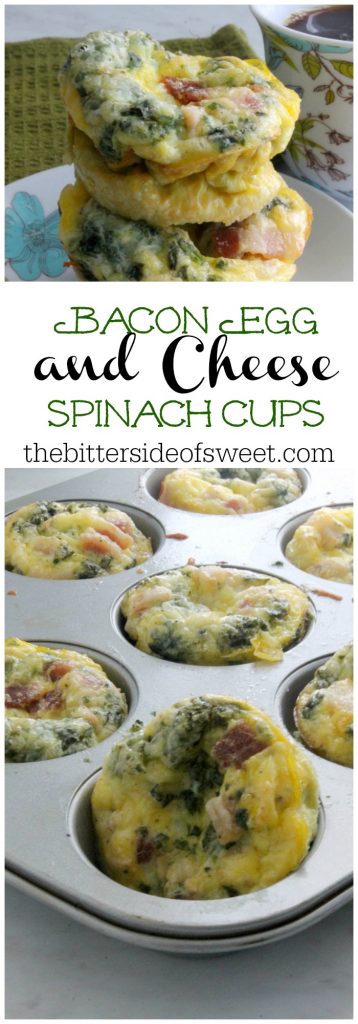 Bacon Egg and Cheese Spinach Cups | The Bitter Side of Sweet