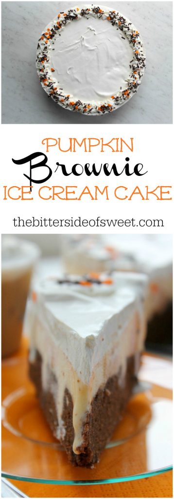 Pumpkin Brownie Ice Cream Cake | The Bitter Side of Sweet