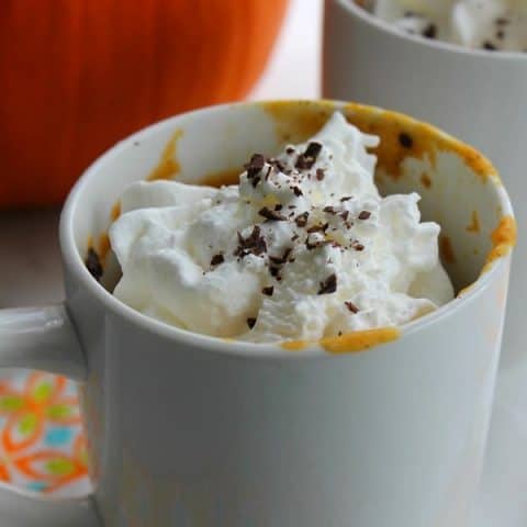 Chocolate Chip Pumpkin Mug Cake #PumpkinWeek