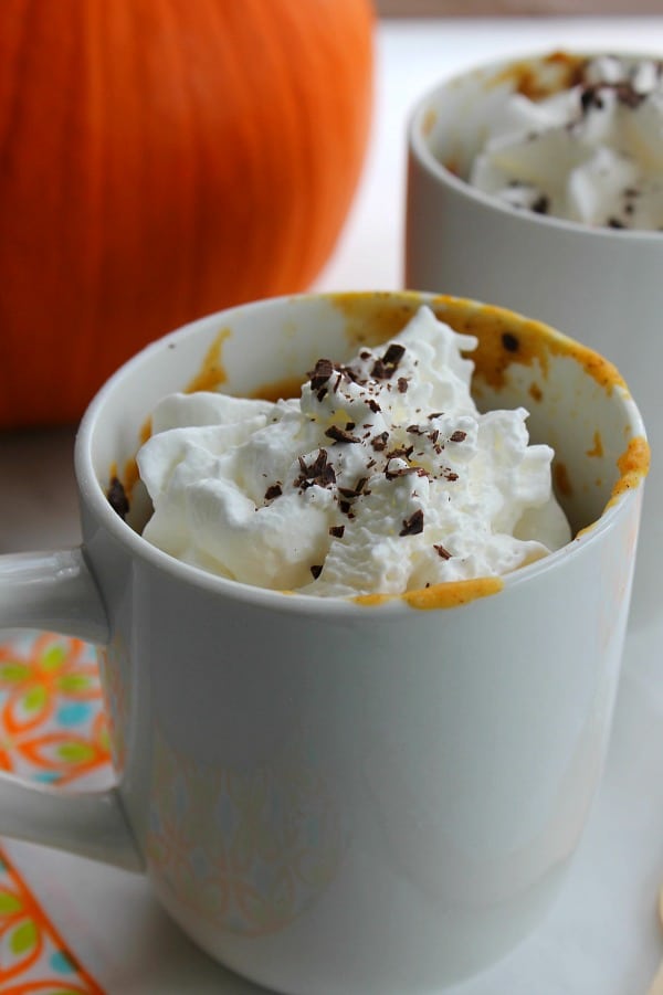 Chocolate Chip Pumpkin Mug Cake 