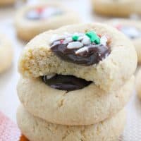 Chocolate Peppermint Thumbprint Cookies