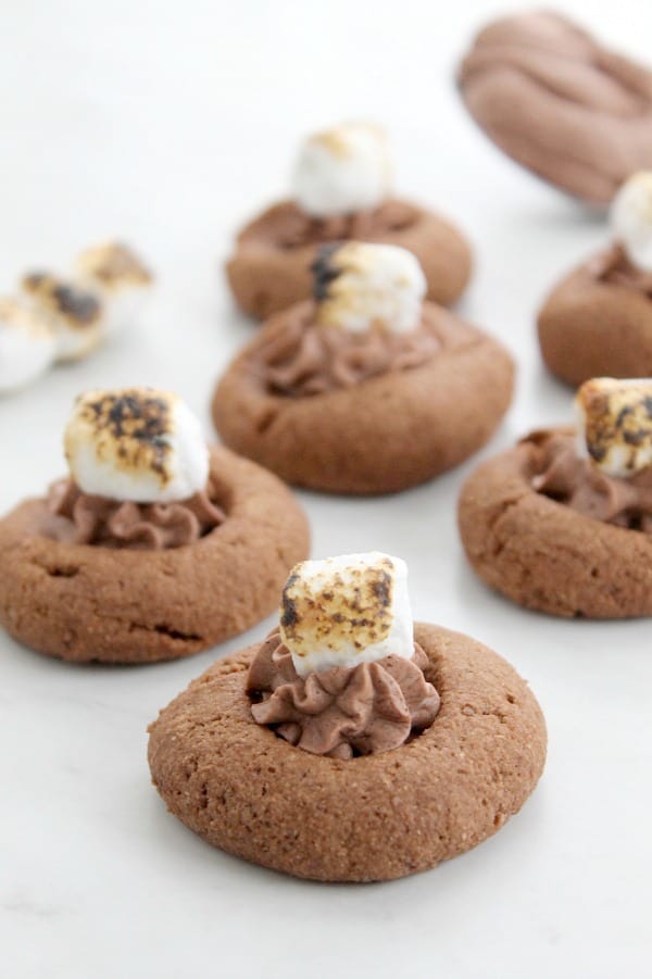 Toasted Marshmallow Thumbprint Cookies | The Bitter Side of Sweet
