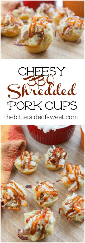 Cheesy BBQ Shredded Pork Cups | The Bitter Side of Sweet