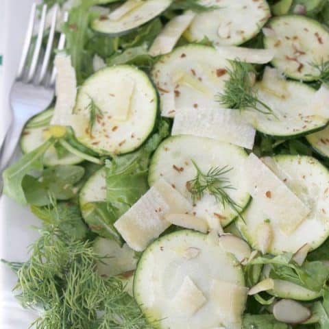Zucchini Carpaccio Salad #SundaySupper