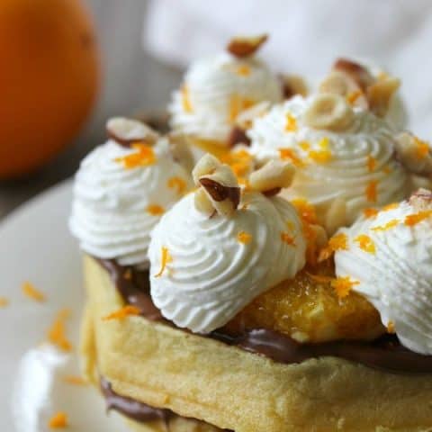 Chocolate Hazelnut Orange Waffle Cake