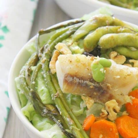 Roasted Cod and Edamame Salad #SundaySupper