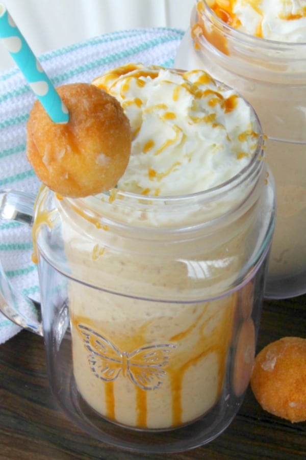 Salted Caramel Donut Holes Frappe | The Bitter Side of Sweet #ad #FrappeYourWay