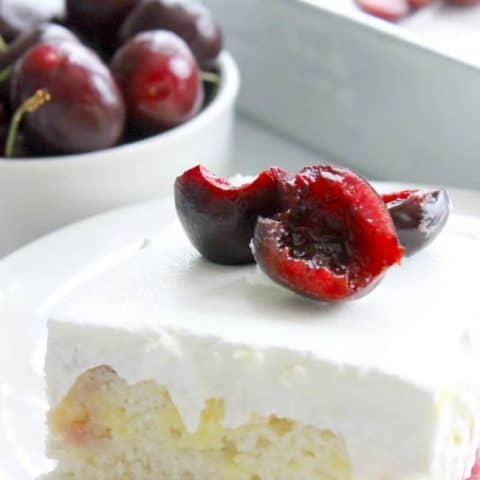 Cherry Vanilla Poke Cake #SummerDessertWeek