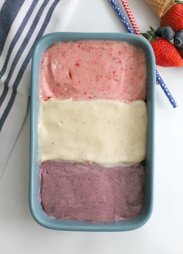 Red, White and Blue Banana Ice Cream - The Bitter Side of Sweet