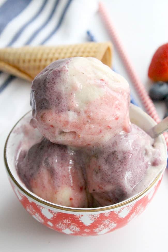 Red, White and Blue Banana Ice Cream | The Bitter Side of Sweet #SundaySupper