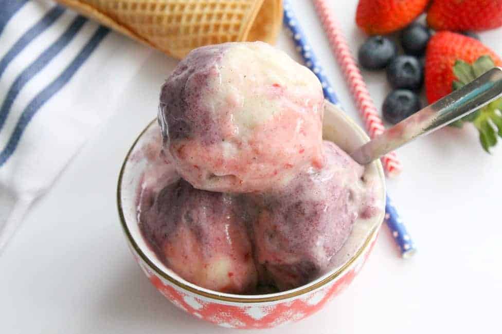 Red, White and Blue Banana Ice Cream - The Bitter Side of Sweet