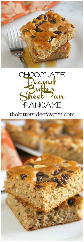 Chocolate Peanut Butter Sheet Pan Pancake 