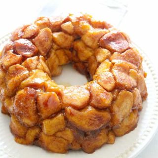 Maple Pumpkin Monkey Bread on white plate