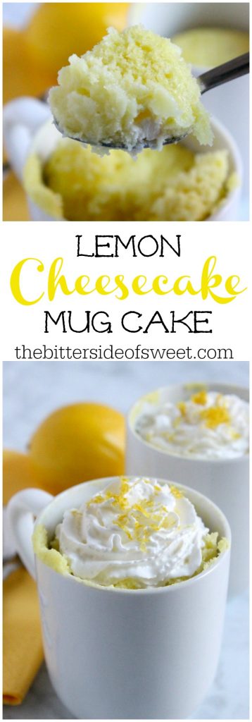 Lemon Cheesecake Mug Cake | The Bitter Side of Sweet #lemon #cake #cheesecake