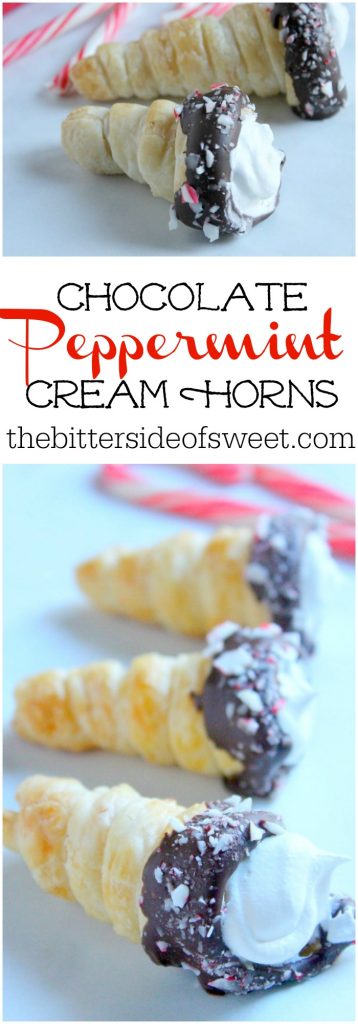 Chocolate Peppermint Cream Horns | The Bitter Side of Sweet #peppermint #puffpastry