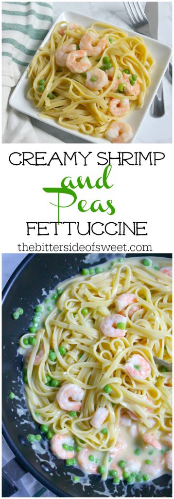 Creamy Shrimp and Peas Fettuccine | The Bitter Side of Sweet #ad #Homemade4TheHolidays #pasta