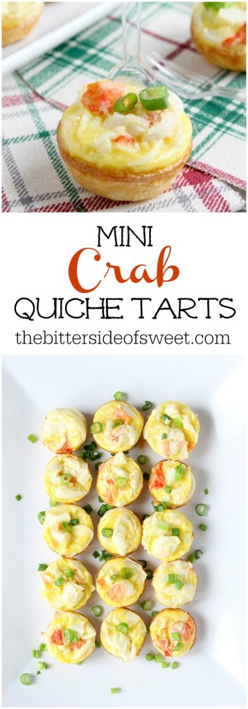 Mini Crab Quiche Tarts | The Bitter Side of Sweet #ad ##CrabDelightfulHoliday #crab #appetizer