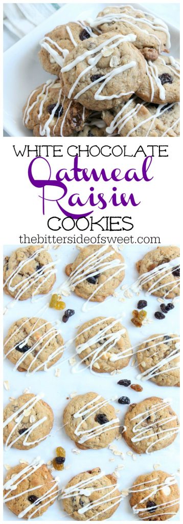 White Chocolate Oatmeal Raisin Cookies |The Bitter Side of Sweet #cookies #ChristmasCookies