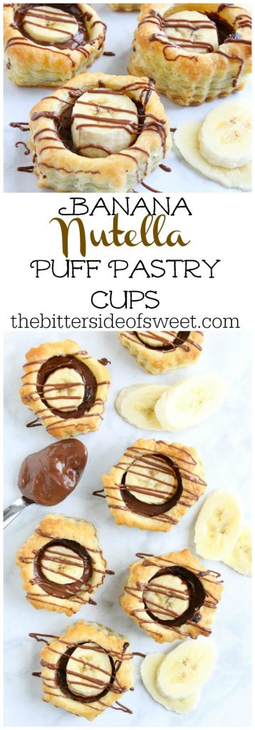 Banana Nutella Puff Pastry Cups | The Bitter Side of Sweet #nutella #puffpastry #chocolate #banana #dessert