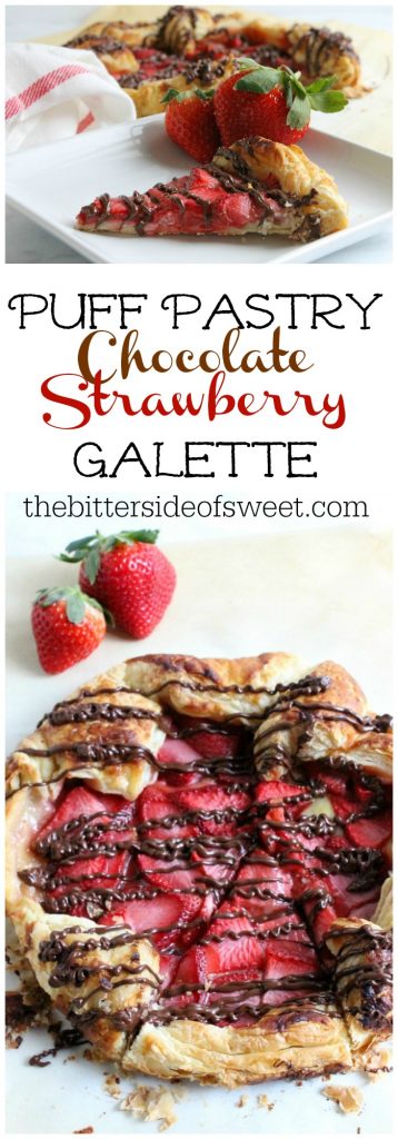 Puff Pastry Chocolate Strawberry Galette | The Bitter Side of Sweet #strawberry #chocolate #dessert #ValentinesDay