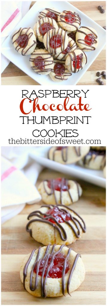 Raspberry Chocolate Thumbprint Cookies | The Bitter Side of Sweet #raspberry #cookies #chocolate #helpingcookies