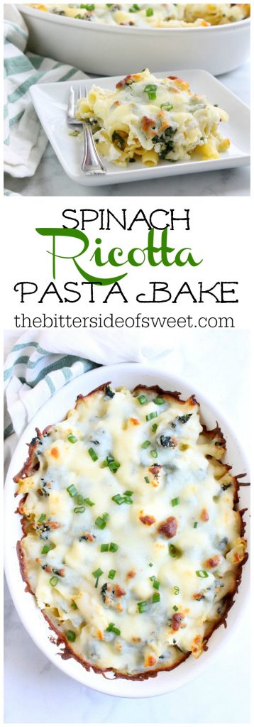 Spinach Ricotta Pasta Bake | The Bitter Side of Sweet #spinach #pasta #SundaySupper