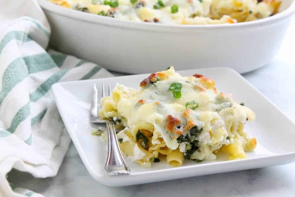 Spinach Ricotta Pasta Bake | The Bitter Side of Sweet #spinach #pasta #SundaySupper