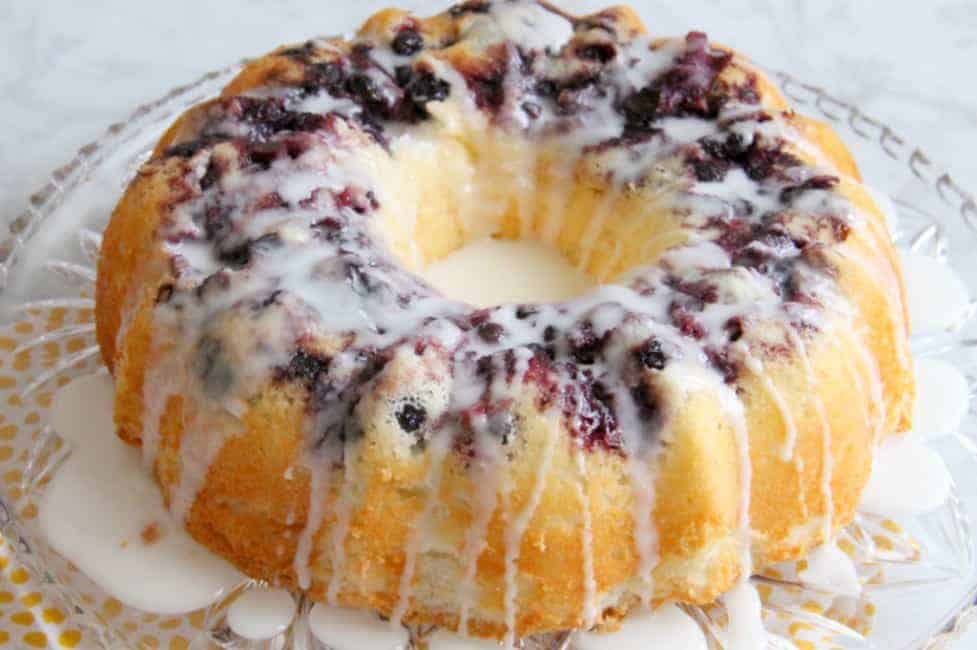 Blueberry Lemon Angel Food Cake