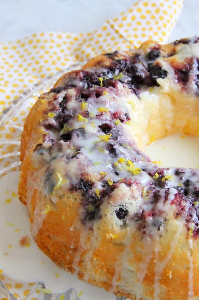 Blueberry Lemon Angel Food Cake