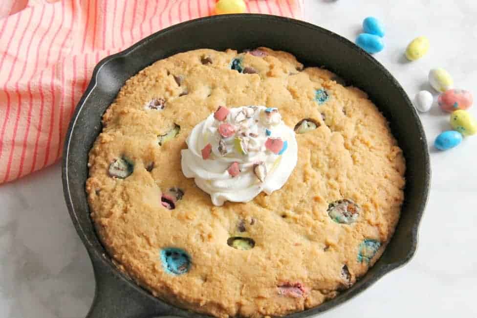 Malted Chocolate Chip Skillet Cookie