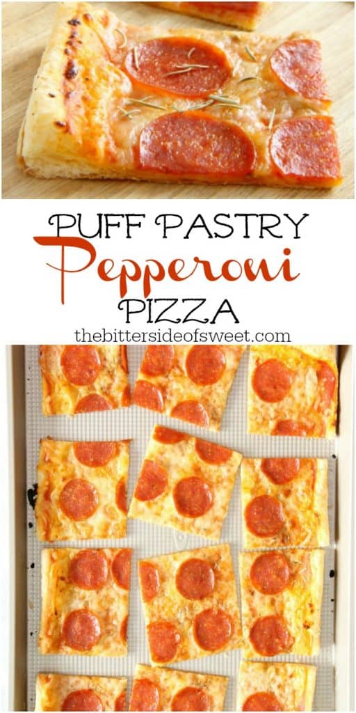 Puff Pastry Pepperoni Pizza | The Bitter Side of Sweet #pizza #puffpastry Puff Pastry Pepperoni Pizza