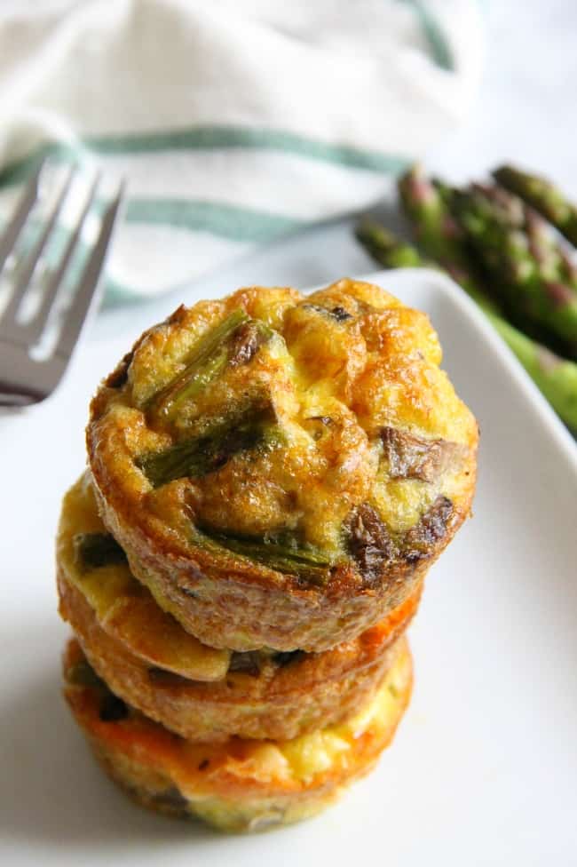 Asparagus, Mushroom and Cheese Egg Cups