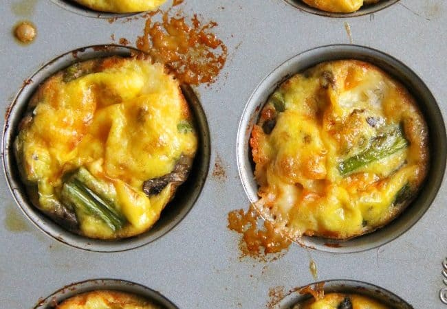 Asparagus, Mushroom and Cheese Egg Cups