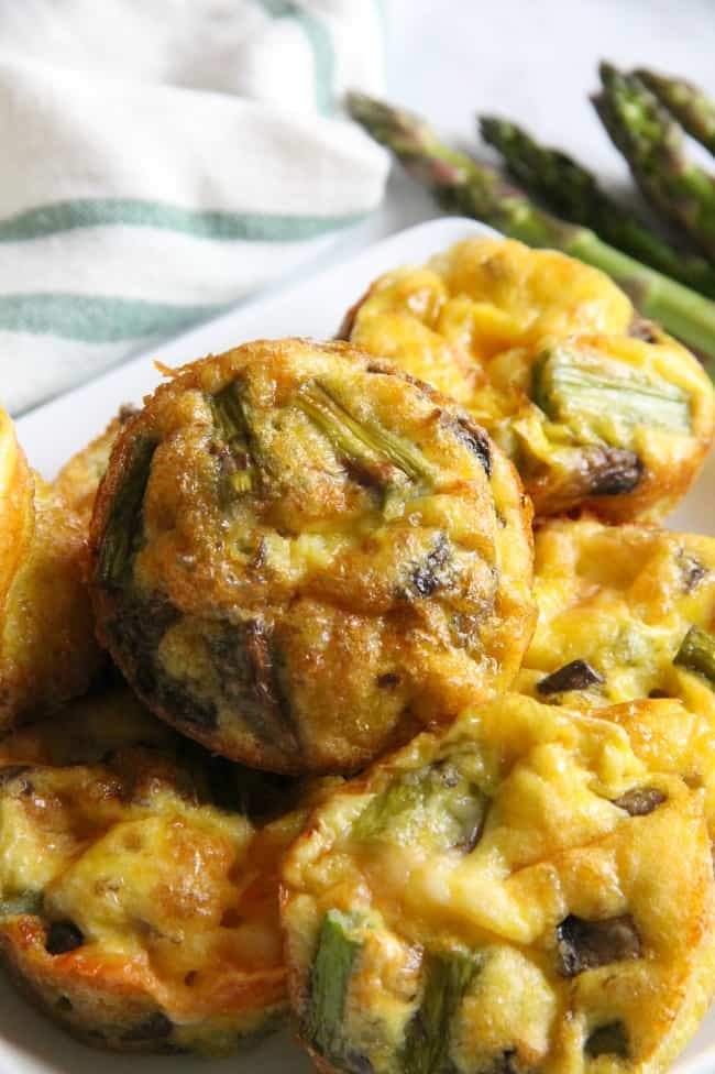 Asparagus, Mushroom and Cheese Egg Cups