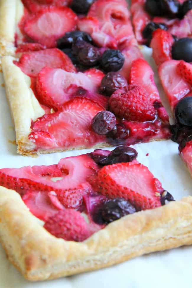 Mixed Berry Tart on white background