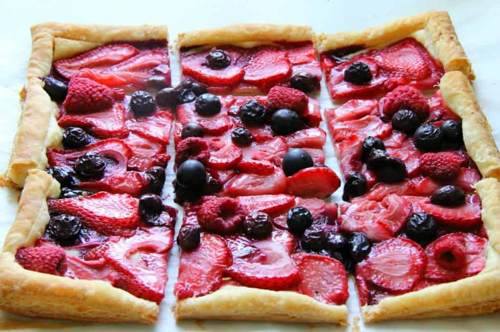 Mixed Berry Tart on white background