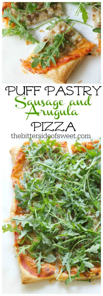 Puff Pastry Sausage and Arugula Pizza