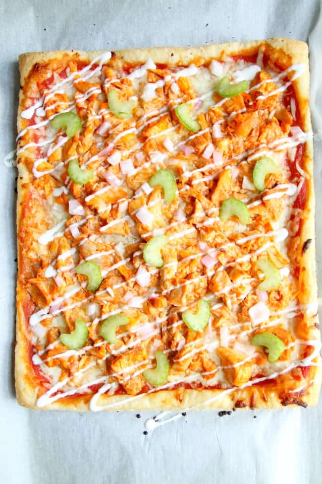 Buffalo Chicken Puff Pastry Pizza