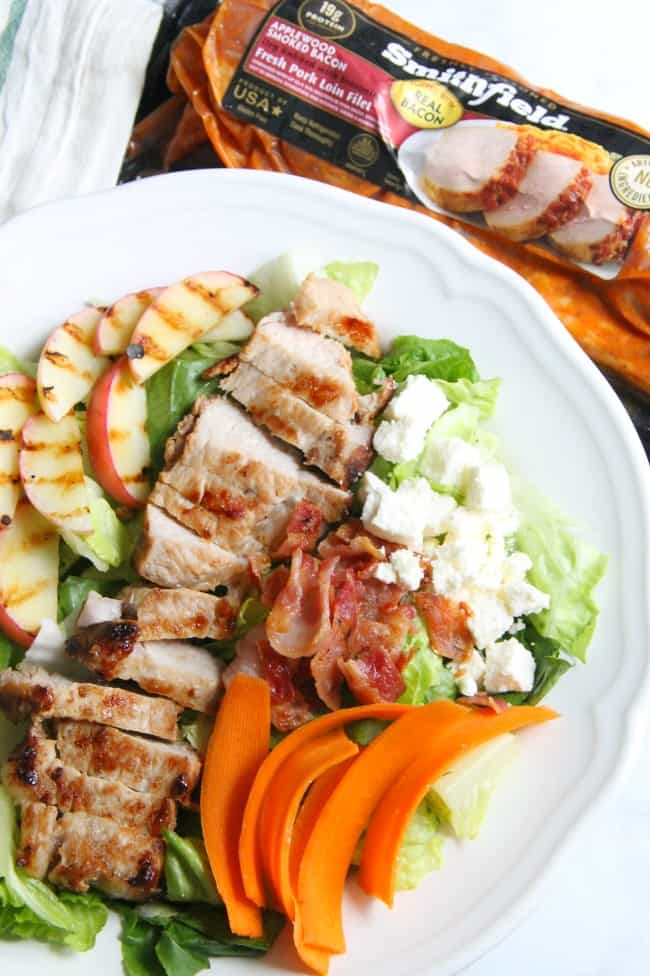 Grilled Pork Loin Salad with Grilled Apples