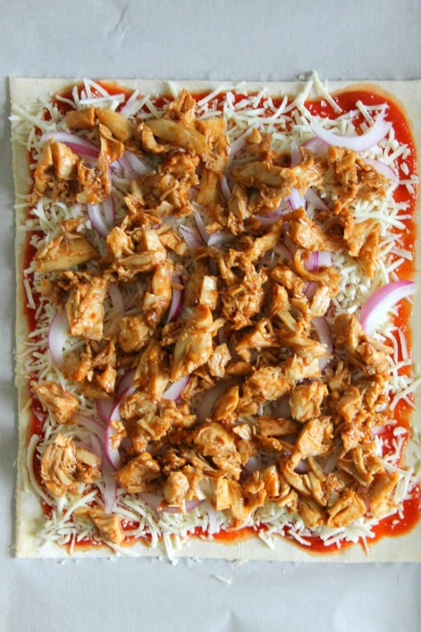 Puff Pastry BBQ Chicken Pizza