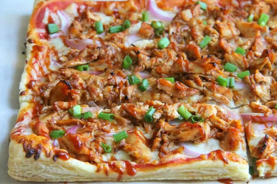 Puff Pastry BBQ Chicken Pizza