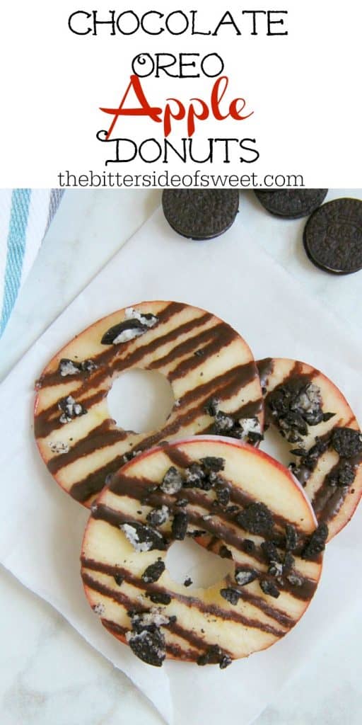 Chocolate Oreo Apple Donuts white background